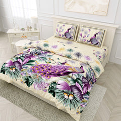 100% Cotton300 TC King Size Ultra Smooth Colorful Floral Bedsheet with 2 Pillow Covers | Hawaii - EasyGoods India