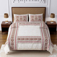 100% Cotton 240 TC King Size Bedsheet with 2 Pillow Covers | Monarch - EasyGoods India