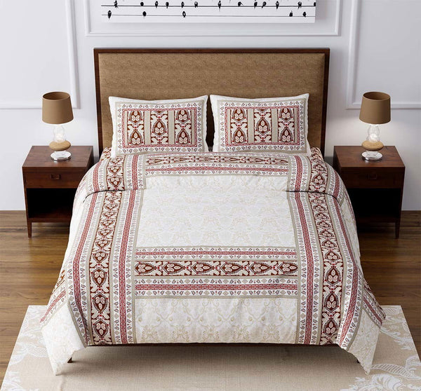 100% Cotton 240 TC King Size Bedsheet with 2 Pillow Covers | Monarch - EasyGoods India