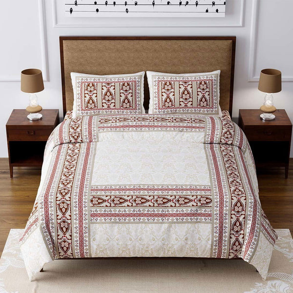 100% Cotton 240 TC King Size Bedsheet with 2 Pillow Covers | Monarch - EasyGoods India