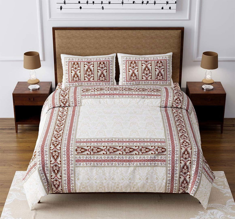 100% Cotton 240 TC King Size Bedsheet with 2 Pillow Covers | Monarch - EasyGoods India