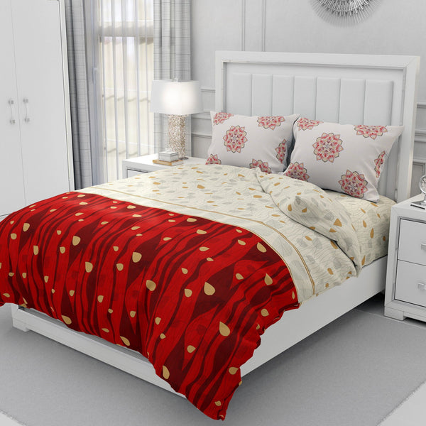 100% Cotton 300 TC King-Size Bedsheet with 2 Pillow Covers | Hawaii - EasyGoods India