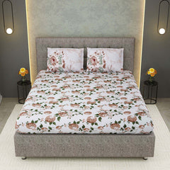 100% Cotton 320 TC King Size Floral Bedsheet with 2 Pillow Covers | Daisy - EasyGoods India
