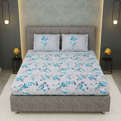 100% Cotton 320 TC King Size Floral Bedsheet with 2 Pillow Covers | Daisy - EasyGoods India