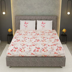 100% Cotton 320 TC King Size Floral Bedsheet with 2 Pillow Covers | Daisy - EasyGoods India