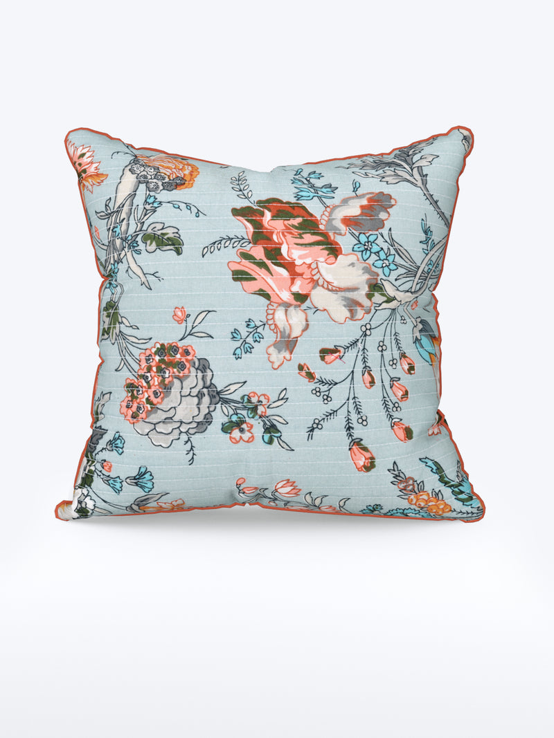 Aqua Blue Anokhi Cotton Cushion Covers - 16x16 Inches
