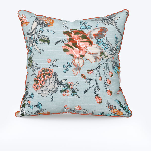 Aqua Blue Anokhi Cotton Cushion Covers - 16x16 Inches