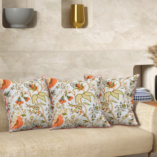 Tangerian Anokhi Cotton Cushion Covers - 16x16 Inches