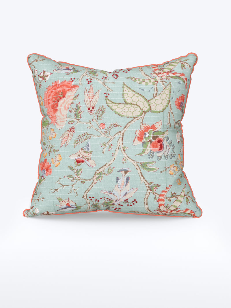 Sea Green Anokhi Cotton Cushion Covers - 16x16 Inches