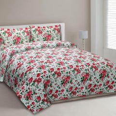 EasyGoods® Premium Floral Red Anokhi Printed Cotton Bedsheet – Authentic Traditional Style - EasyGoods India