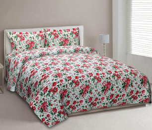 EasyGoods® Premium Floral Red Anokhi Printed Cotton Bedsheet – Authentic Traditional Style - EasyGoods India