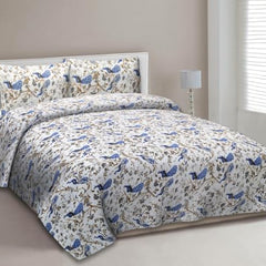 EasyGoods® Premium Blue Anokhi Printed Cotton Bedsheet – Authentic Traditional Style - EasyGoods India