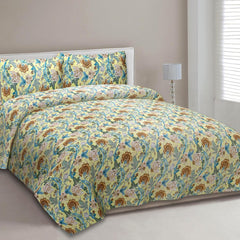 EasyGoods® Premium Sunflower Yellow Anokhi Printed Cotton Bedsheet – Authentic Traditional Style - EasyGoods India