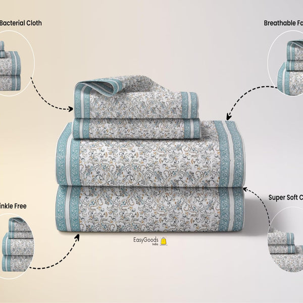 EasyGoods® 240 TC Pure Cotton Bedsheet