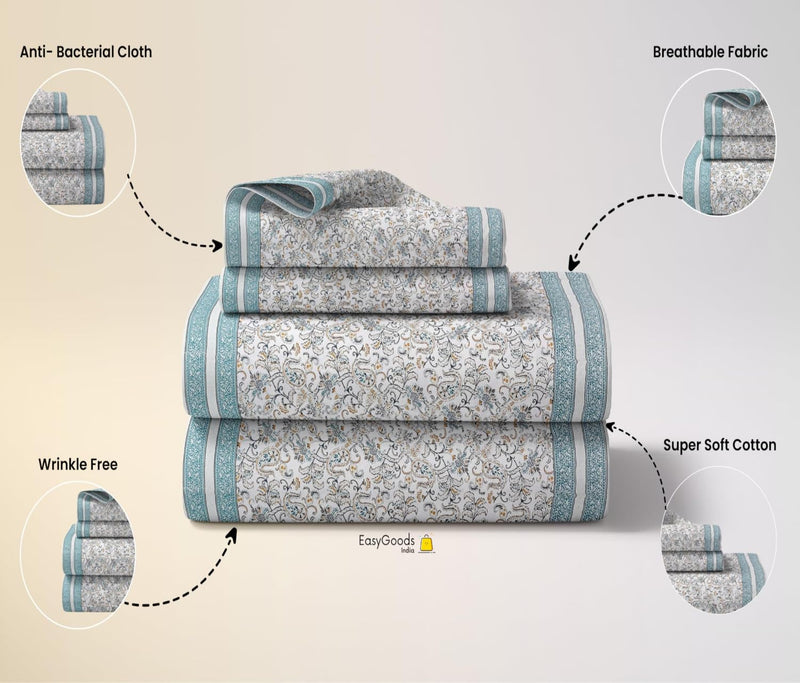 EasyGoods® 240 TC Pure Cotton Bedsheet