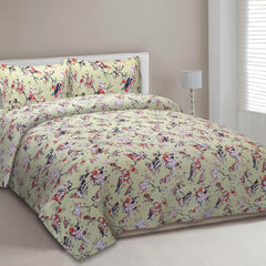 EasyGoods® Premium Husk Green Anokhi Printed Cotton Bedsheet – Authentic Traditional Style - EasyGoods India