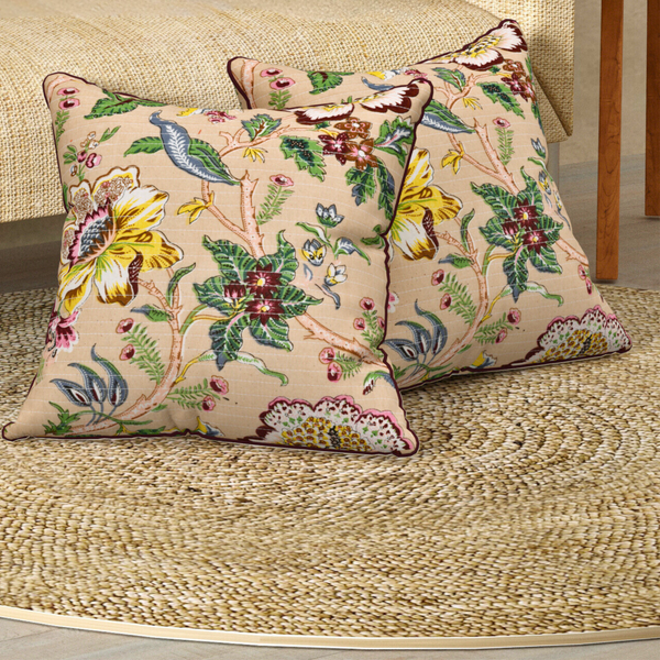 Desert Green Anokhi Cotton Cushion Covers - 16x16 Inches