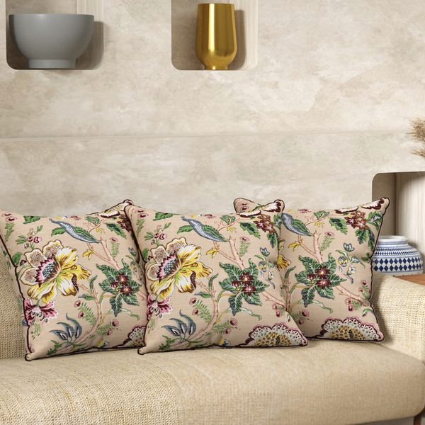 Desert Green Anokhi Cotton Cushion Covers - 16x16 Inches