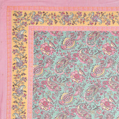 Jaipuri Cotton Bedsheet with a floral or traditional Rajasthani print in shades