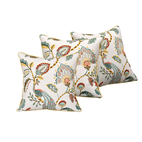 EasyGoods® 240 TC Pure Cotton Cushion Covers, (16x16 Inch) Jaipuri Anokhi Floral Prints, Premium Sofa and Bedroom Decor Accessories (Peacock Gold)