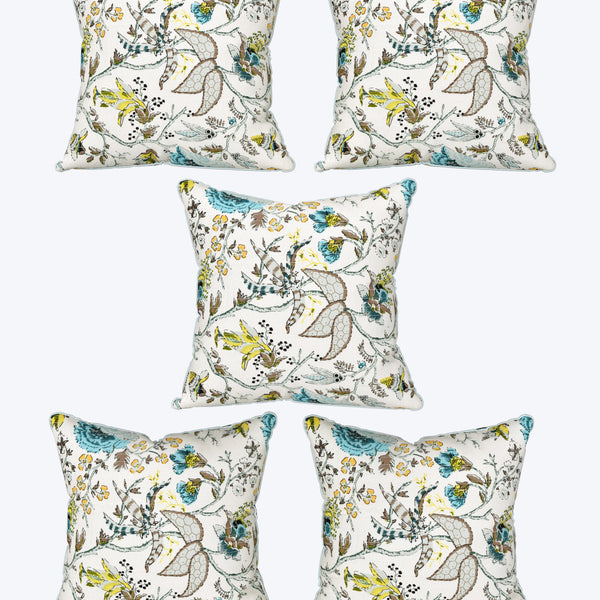 EasyGoods® 240 TC Pure Cotton Cushion Covers, (16x16 Inch) Jaipuri Anokhi Floral Prints, Premium Sofa and Bedroom Decor Accessories (Botonique Blue)