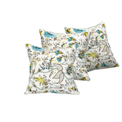EasyGoods® 240 TC Pure Cotton Cushion Covers, (16x16 Inch) Jaipuri Anokhi Floral Prints, Premium Sofa and Bedroom Decor Accessories (Botonique Blue)