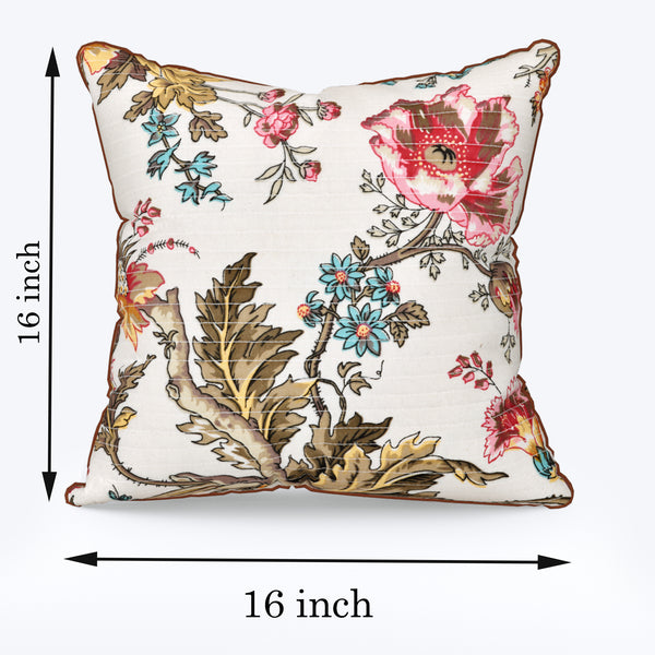 Brownie Red Anokhi Cotton Cushion Covers - 16x16 Inches