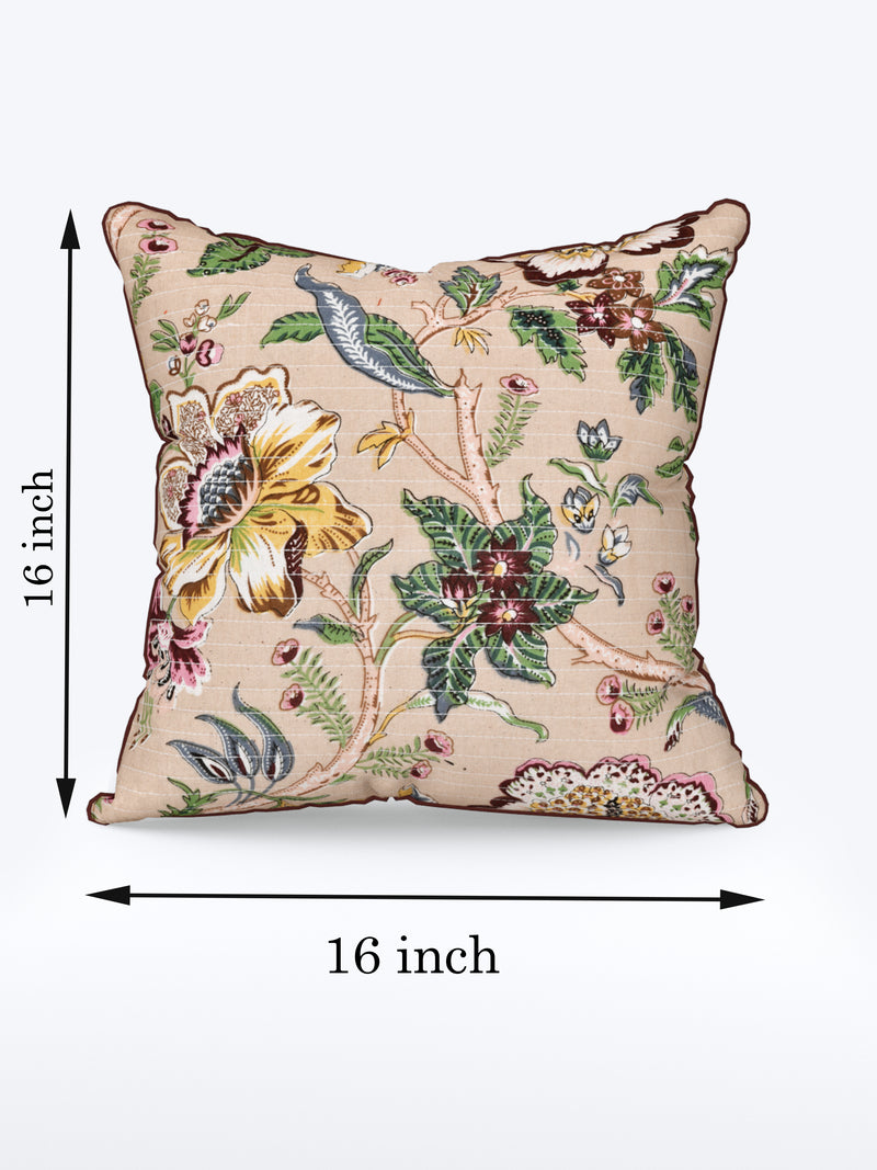 Desert Green Anokhi Cotton Cushion Covers - 16x16 Inches