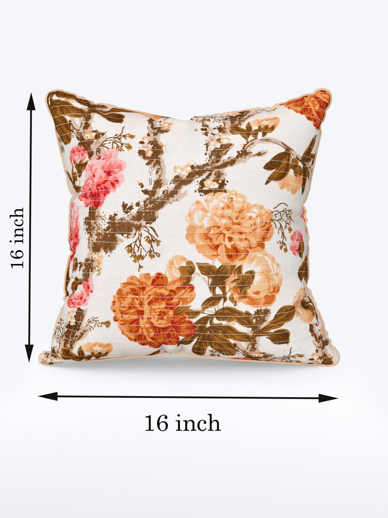 Sunflower Yellow Anokhi Cotton Cushion Covers - 16x16 Inches