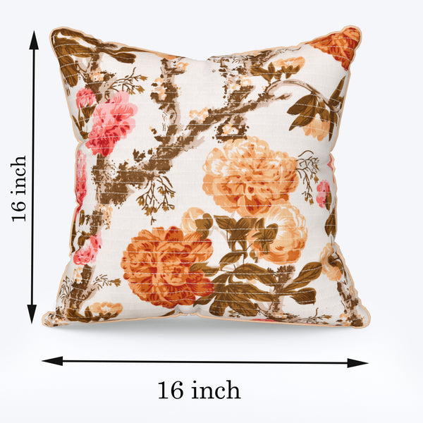 Sunflower Yellow Anokhi Cotton Cushion Covers - 16x16 Inches