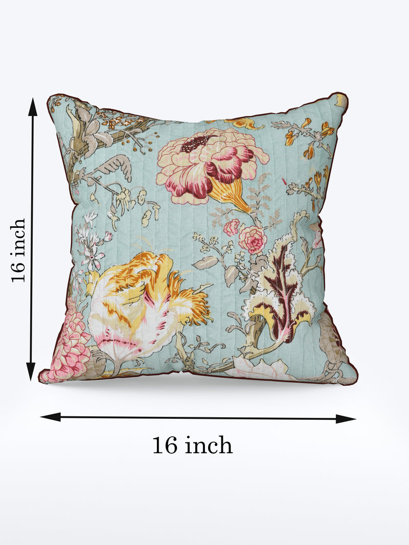 Fade Floral Anokhi Cotton Cushion Covers - 16x16 Inches