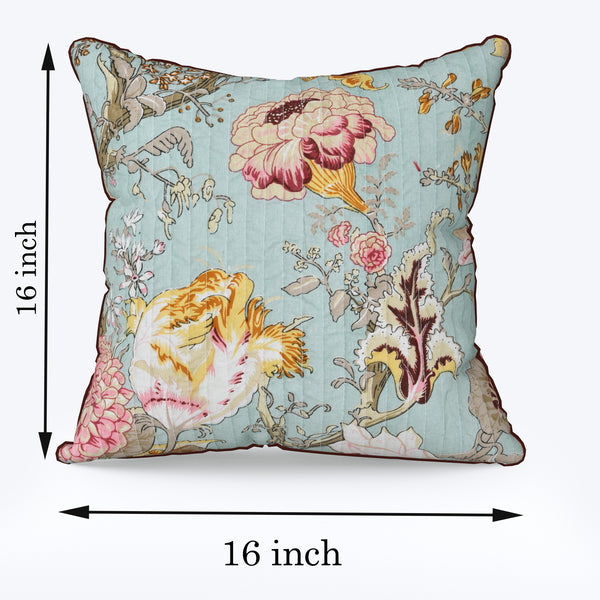 Fade Floral Anokhi Cotton Cushion Covers - 16x16 Inches
