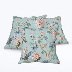 EasyGoods® 240 TC Pure Cotton Cushion Covers , (16x16 Inch) Jaipuri Anokhi Floral Prints, Premium Sofa and Bedroom Decor Accessories (Mogra Blue)