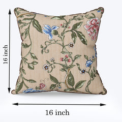 Sand Brown Aqua Blue Anokhi Cotton Cushion Covers - 16x16 Inches