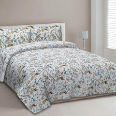 EasyGoods® Premium Aqua Blue Anokhi Printed Cotton Bedsheet – Authentic Traditional Style - EasyGoods India