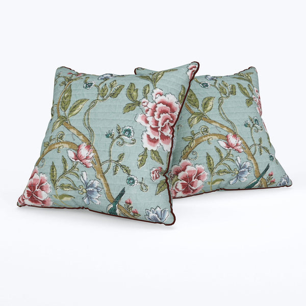Aquatic Green Anokhi Cotton Cushion Covers - 16x16 Inches