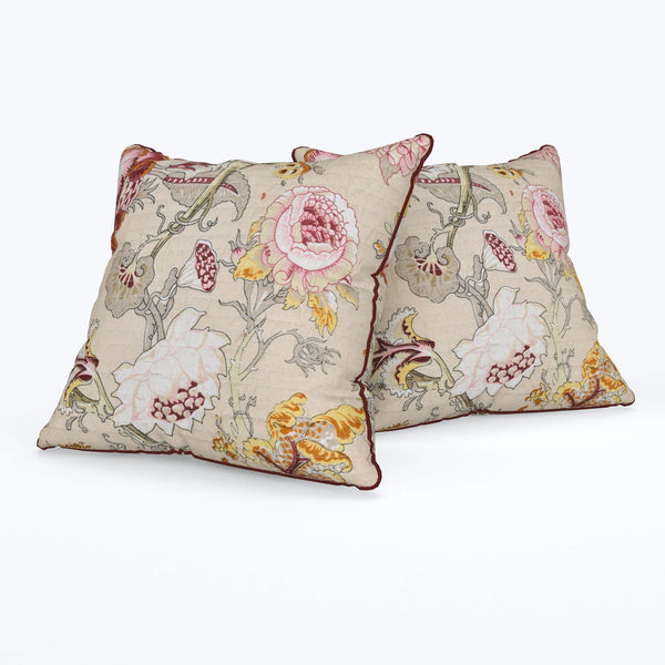 Beige  Anokhi Cotton Cushion Covers - 16x16 Inches
