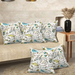 Botanique Blue Anokhi Cotton Cushion Covers - 16x16 Inches - EasyGoods India