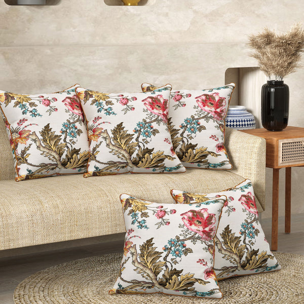 Brownie Red Anokhi Cotton Cushion Covers - 16x16 Inches - EasyGoods India
