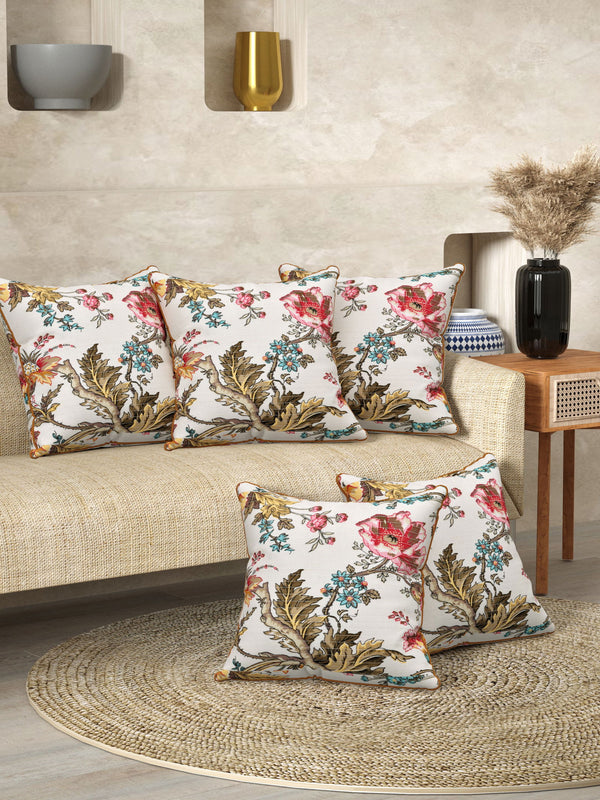 Brownie Red Anokhi Cotton Cushion Covers - 16x16 Inches - EasyGoods India