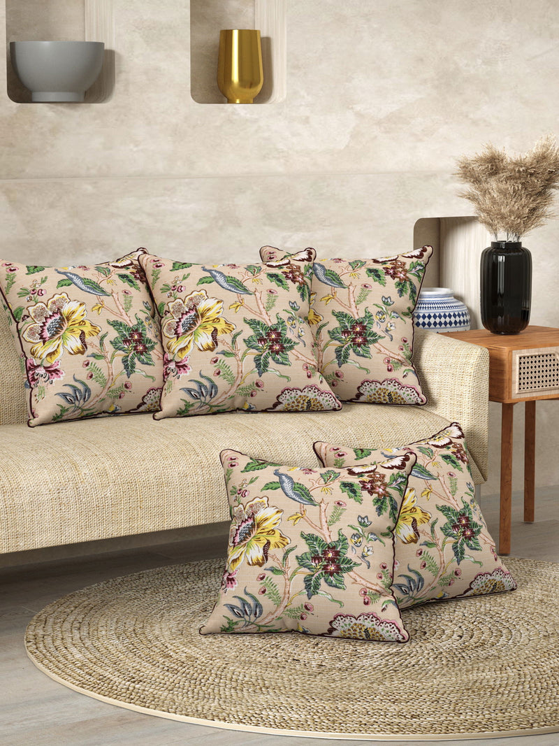 Desert Green Anokhi Cotton Cushion Covers - 16x16 Inches - EasyGoods India