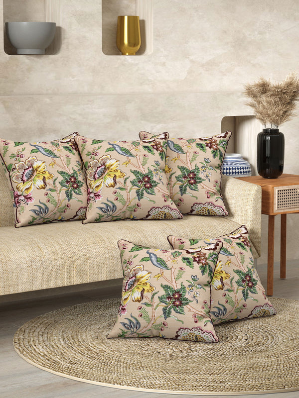 Desert Green Anokhi Cotton Cushion Covers - 16x16 Inches - EasyGoods India