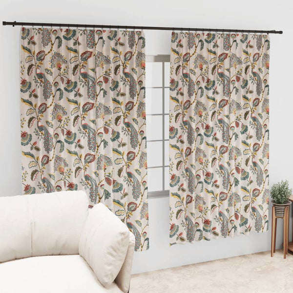 EasyGoods® 240 TC Cotton Anokhi Printed Door Curtains with Grommets Room Darkening Curtains for Living Room Bedroom Home (7ft*3.75ft, Peacock Gold) - EasyGoods India