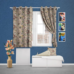 EasyGoods® Premium 240 TC 100% Cotton Anokhi Desert Green Curtains for Door Windows with Grommets for Living Room Bedroom - EasyGoods India