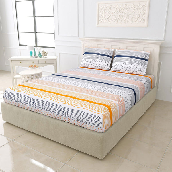 EasyGoods Super Soft King Size Bedsheet with 2 Pillow Covers - Ultra Smooth Colorful Floral Bedsheet | Twilight - EasyGoods India