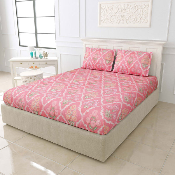 EasyGoods Super Soft King Size Bedsheet with 2 Pillow Covers - Ultra Smooth Colorful Floral Bedsheet | Twilight - EasyGoods India