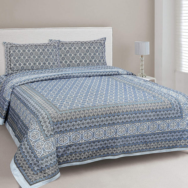 Ethnic Jaipuri Printed Bedsheet Set with Pillow Covers