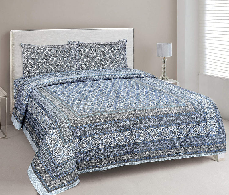 Ethnic Jaipuri Printed Bedsheet Set with Pillow Covers