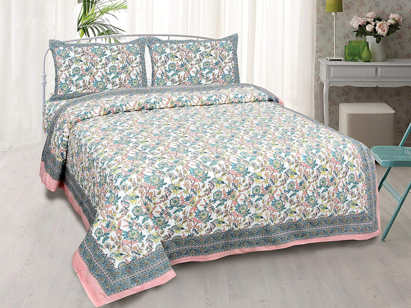 Ethnic Jaipuri Printed Bedsheet Set with Pillow Covers