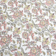 Coloursblock Floral Print Cotton King Size Bedsheet Set with 2 Pillow Covers